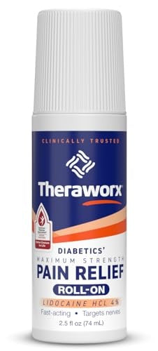 Theraworx Diabetics Pain Relief Roll-On – Targeted Relief, 2.5 oz