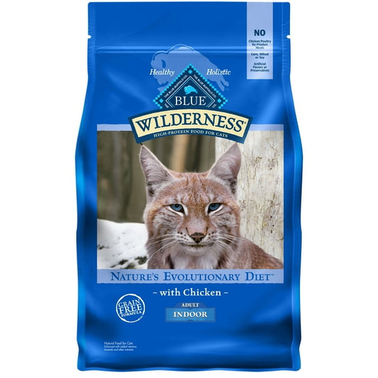 Blue Buffalo Wilderness Nature's Evolutionary Diet High-Protein, Grain-Free Natural Dry Food for Adult Cats, Chicken - 2 lb. Bag