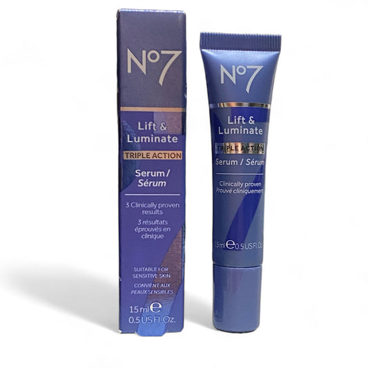 No7 Lift & Luminate Triple Action Face Serum, 0.5 oz