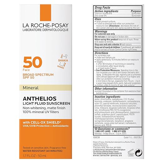 La Roche-Posay Anthelios Ultra-Light Fluid Face Sunscreen SPF 60, 1.7 fl oz