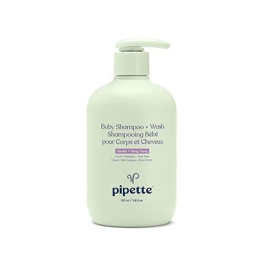 Pipette Baby Shampoo and Body Wash - Vanilla + Ylang Ylang, 11.8 fl oz