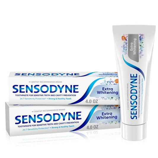 Sensodyne Toothpaste for Sensitive Teeth Extra Whitening Twin Value Pack