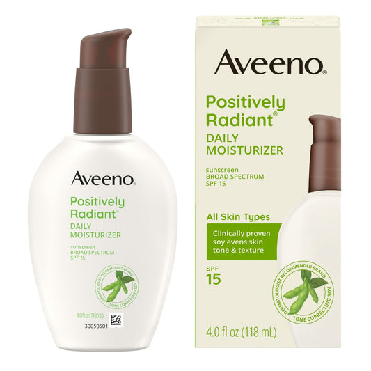 Aveeno Positively Radiant Daily Face Moisturizer with SPF 15, 4 oz