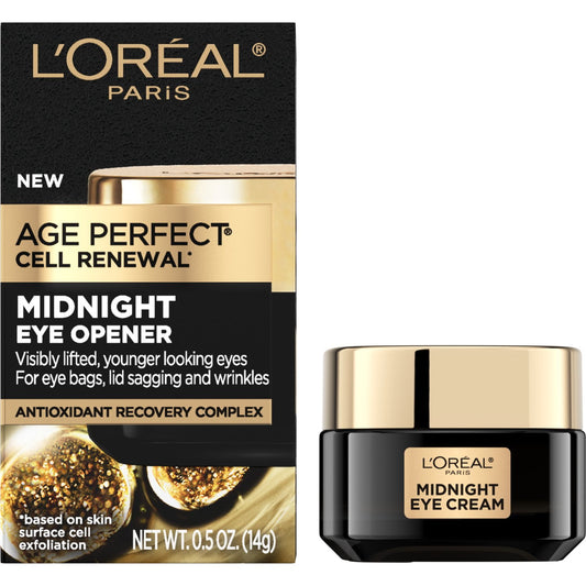 L'Oreal Paris Age Perfect Cell Renewal Midnight Eye Cream, Antioxidants, 0.5 fl oz