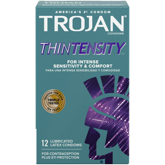 TROJAN Thintensity Ultrasmooth Lubricated Condoms - 12 Count