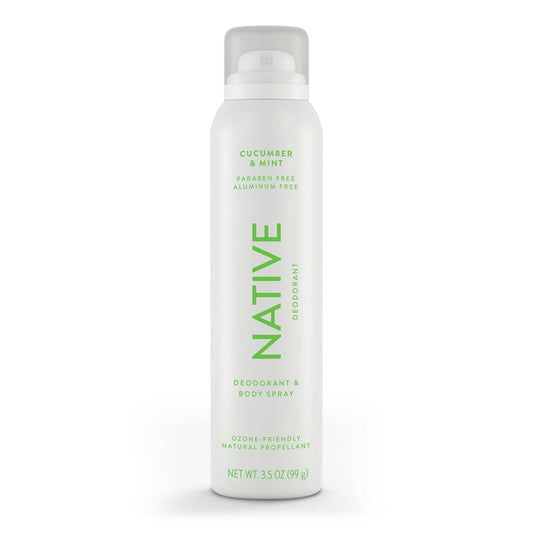 Native Deodorant & Body Spray - Cucumber & Mint, Aluminum-Free, 3.5 oz