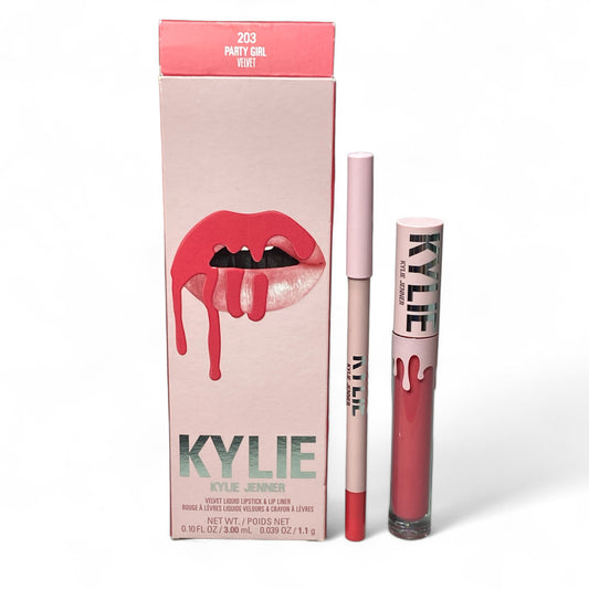 KYLIE JENNER VELVET LIQUID LIPSTICK & LIP LINER #203 PARTY GIRL VELVET