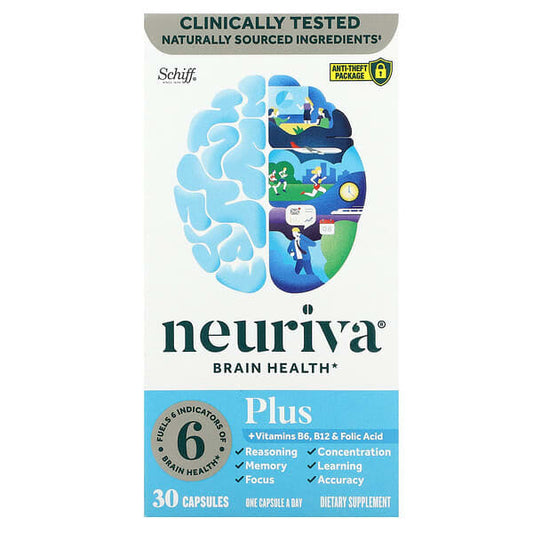 Neuriva Plus Brain Health Capsules with B6, B12 & Folic Acid, 30ct