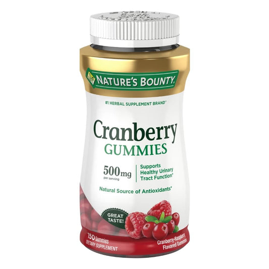 Nature’s Bounty Cranberry Gummies, 500 mg, Cran-Raspberry Flavor, 150 Ct