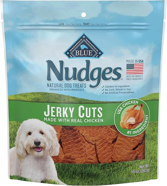 Blue Buffalo Nudges Jerky Cuts Natural Dog Treats, Chicken - 10 oz Bag