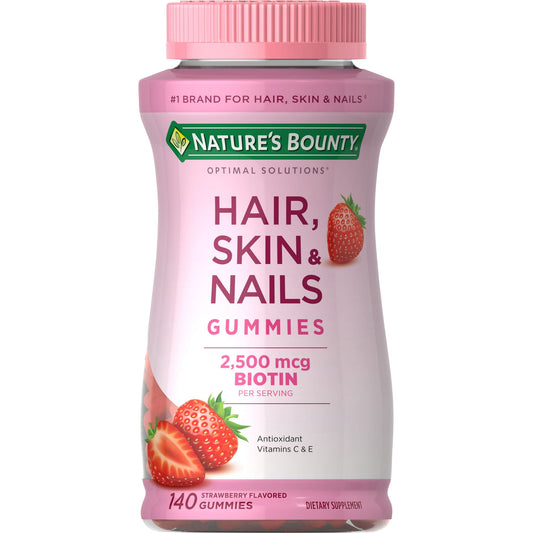 Nature's Bounty Hair Skin and Nails Vitamins With Biotin, Gummies, 140 Ct