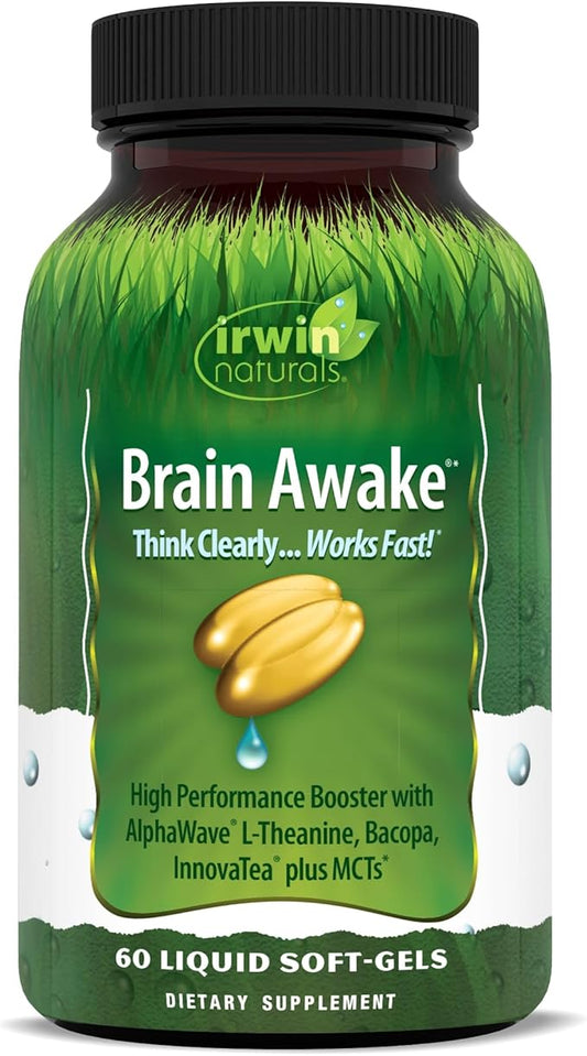 Irwin Naturals Brain Awake Enhanced Mental Performance - 60 Liquid Softgels