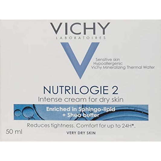 Vichy Nutrilogie 2 Intense Moisturizer for Very Dry Skin, 50ml/1.69 Fl Oz