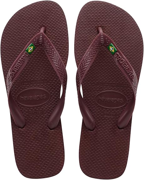 Havaianas Men's Brazil Logo Flip Flops - Sandals for Swimming Pools (Grape Wine, Size 11-12)