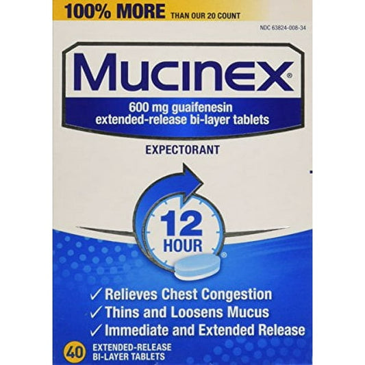 Mucinex 12-Hour Chest Congestion Expectorant Tablets - 40 Ct