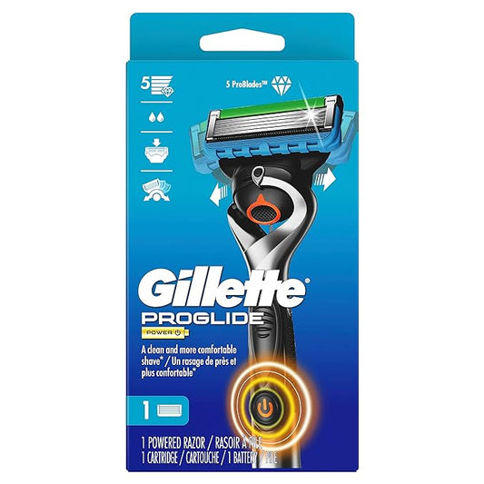 Gillette ProGlide Power Razor for Men - 1 Gillette Power Razor Handle + 1 Blade Refill