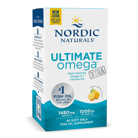 Nordic Naturals Ultimate Omega Xtra Softgels, Lemon, 1480 Mg Fish Oil 60 Ct