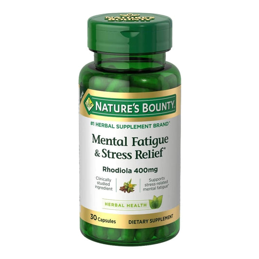 Nature’s Bounty Mental Fatigue and Stress Relief with Rhodiola 400 mg Capsules, 30 Ct