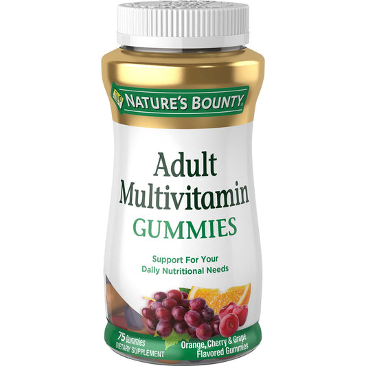 Nature's Bounty Adult Multivitamin Gummies, Multi-Flavored Vitamins, 75 Ct