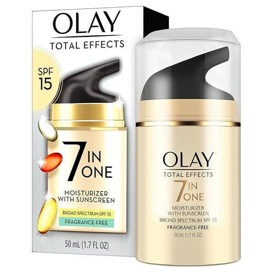 Olay Total Effects Face Moisturizer SPF 15 Sun Protection, All Skin Type, Fragrance-Free, 1.7 fl oz