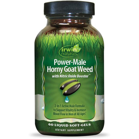 Irwin Naturals Power-Male Horny Goat Weed with Nitric Oxide Booster 60 Sgels