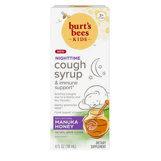 Kids, Cough Syrup & Immune Support, Nighttime, 3+ Years, Natural Grape