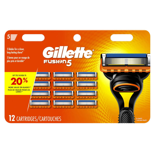 Gillette Fusion5 Razor Blades - 12 Cartridges