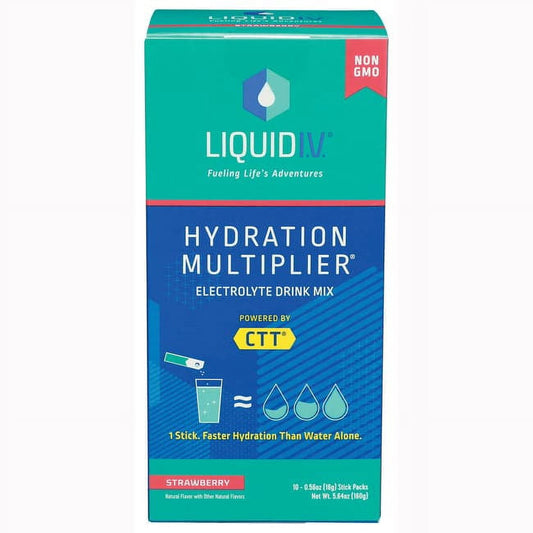 Liquid IV Hydration Multiplier Electrolyte Drink Mix - Strawberry 10 Pkts