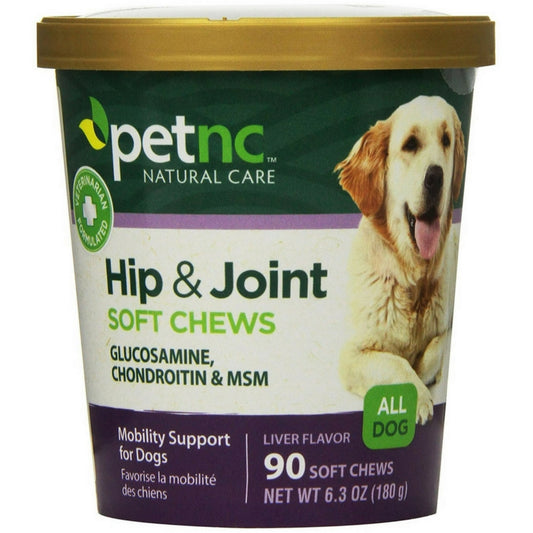 PetNC Natural Care Hip & Joint Soft Chew For Dogs, Liver Flavor, 90 Soft Chews