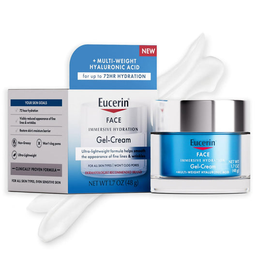 Eucerin Hydration Gel Cream with Hyaluronic Acid, Lightweight Moisturizer, 1.7 Oz