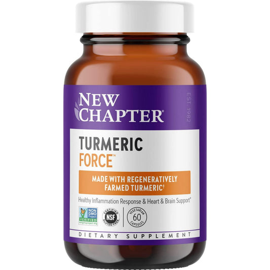 New Chapter Turmeric Supplement, One Daily, Heart, Brain &amp; Healthy Inflammation Support, Supercritical Turmeric Curcumin - 60 Count (2 Month Supply)