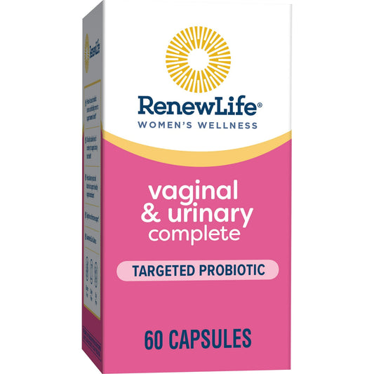 Renew Life Women's Wellness Vaginal and Urinary Complete Probiotic and Cranberry Supplement, Promotes Immune Health, Urinary Tract Health, and Digestive Health, 60 Capsules, 3.5 Billion CFU