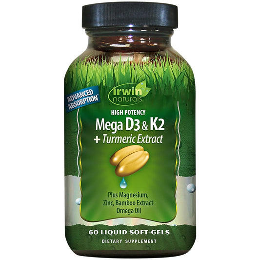 High Potency Mega D3 & K2 + Turmeric Extract, 60 Liquid Soft-Gels