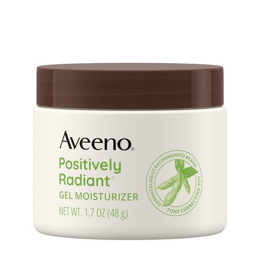 Aveeno Positively Radiant Daily Gel Face Moisturizer with Soy, Oil-Free, 1.7 oz