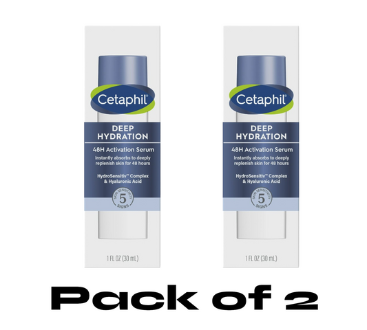 Cetaphil Deep Hydration 48-Hour Serum for Dehydrated Skin, Fragrance-Free, 1 oz - Pack of 2