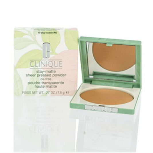 Clinique Stay-Matte Sheer Pressed Powder - Oil-free Formula - 19 Stay Suede, 0.27oz/7.6g