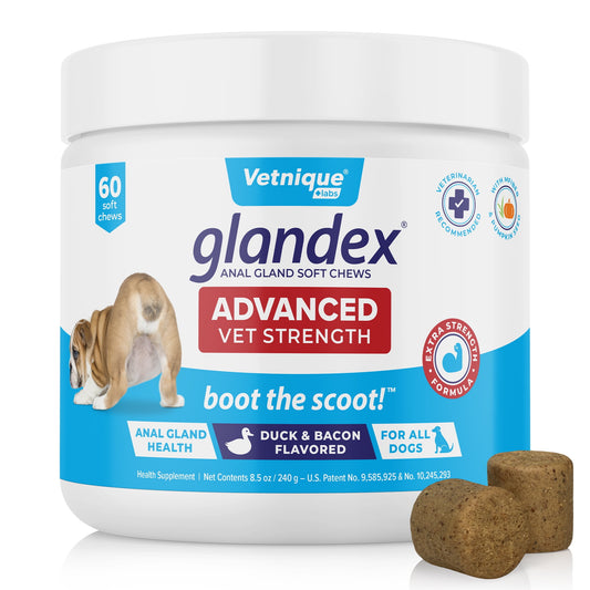 Vetnique Labs Glandex Advanced Vet Strength Soft Chews, Duck & Bacon Flavor, 60ct, 8.5oz