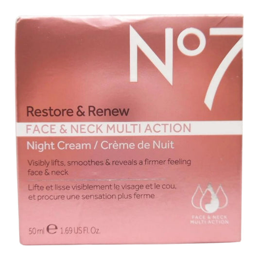 No7 Restore & Renew Face & Neck Multi-Action Night Cream - 1.69 fl oz