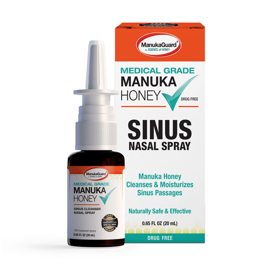 ManukaGuard Medical Grade Sinus Cleanser, GMO-Free, No Artificial Preservatives Nasal Spray (.65 Fl oz)