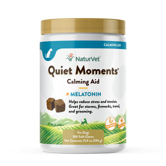 NaturVet Quiet Moments Calming Aid with Melatonin, 180ct, 13.9oz