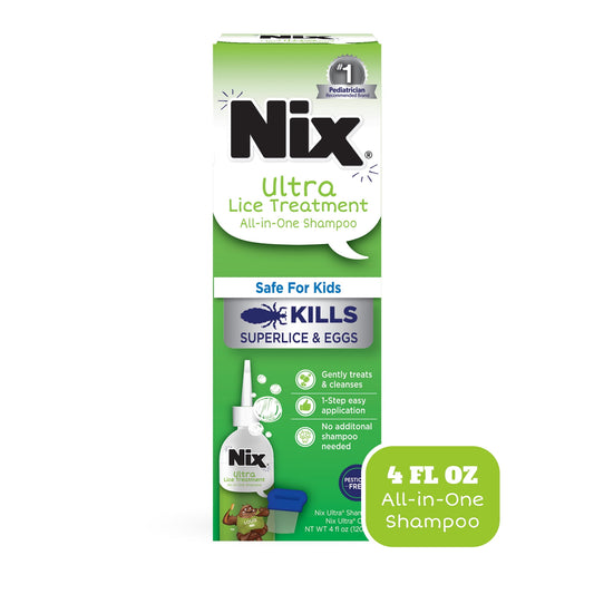 Nix Ultra Superlice Treatment Shampoo & Removal Comb, 4 fl oz