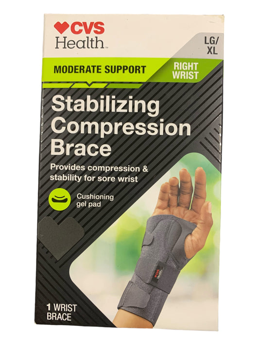 CVS Health Stabilizing Wrist Brace, Moderate Support – Size LG/XL, Right Wrist