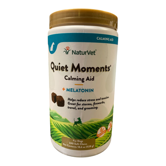 NaturVet Quiet Moments Calming Aid with Melatonin, 240ct, 18.6oz