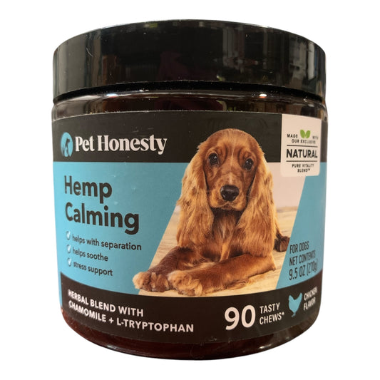 PET HONESTY Hemp Calming Chews for Dogs, Chicken Flavor, 90 ct