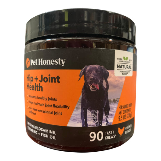 Pet Honesty Hip & Joint Health Chews for Dogs, Glucosamine & Turmeric, 90 ct