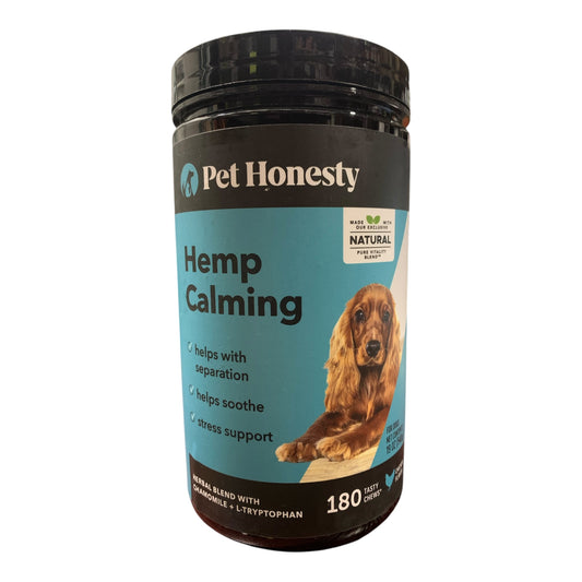 Pet Honesty Hemp Calming Chews with Chamomile & L-Tryptophan, Chicken Flavor, 180 ct