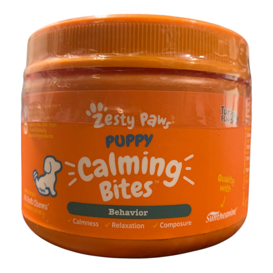 Zesty Paws Puppy Calming Bites for Behavior Support, Turkey Flavor, 90 ct