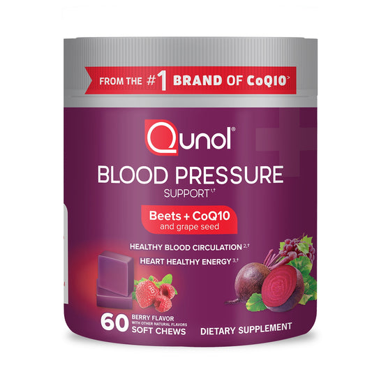 Qunol Blood Pressure Support Soft Chews, 60 Count - 680mg Beet, CoQ10 &amp; Grapeseed