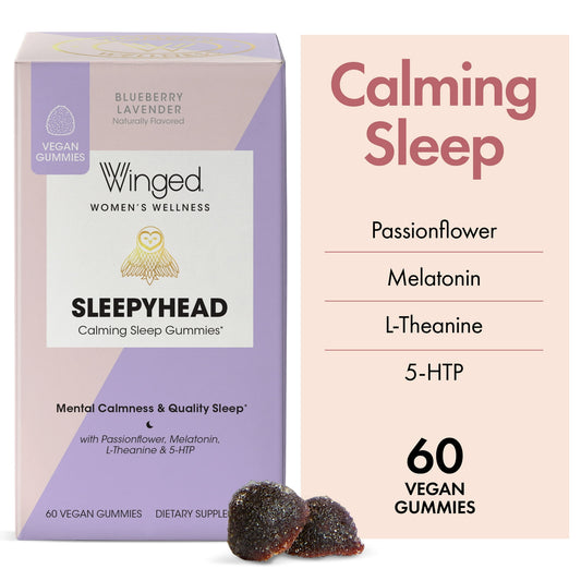 Winged Wellness Sleepyhead Gummies – Melatonin & Herbal Sleep Support, 30ct