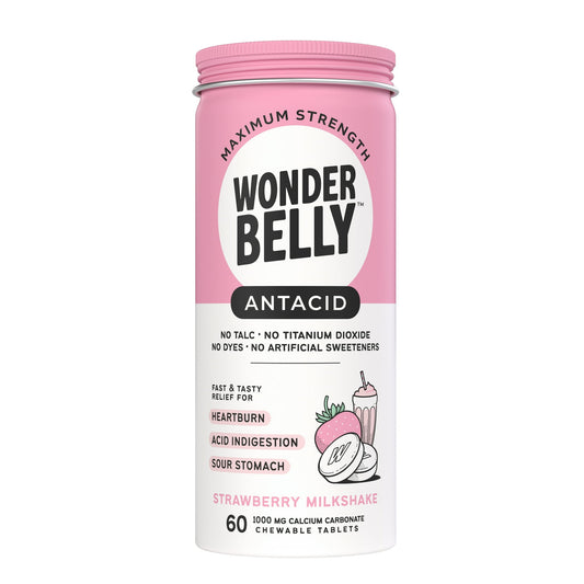 Wonderbelly Antacid Chewable Tablets – Heartburn Relief, Strawberry, 60ct